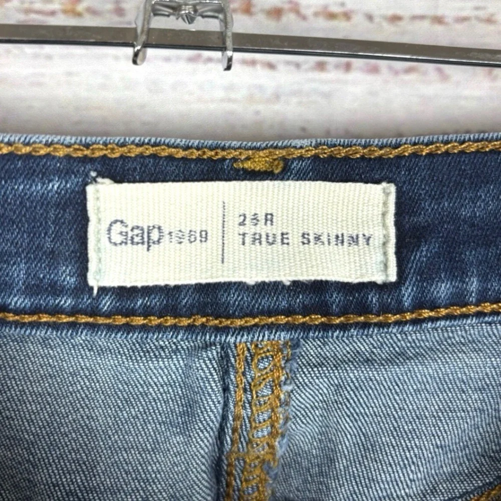 Gap 1969 True‎ Skinny Jeans Womens 26R Dark Wash Denim Slim Fit Classic Style